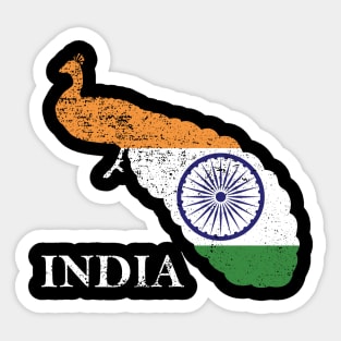 India Peacock Flag Sticker